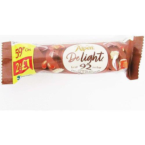 Alpen Delight Chocolate Caramel Shortbread PM 59p 29g pack shot