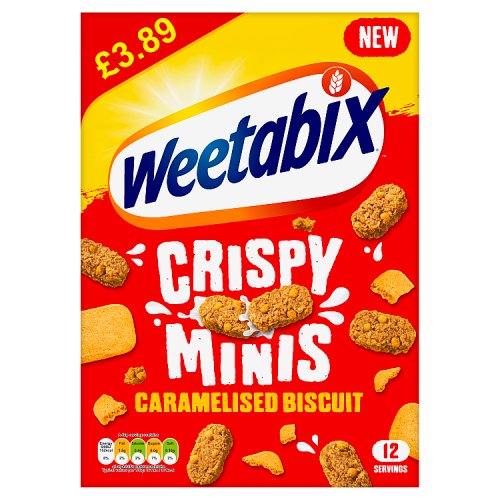 Weetabix Caramelised Crispy Minis PM £3.89 500g pack shot