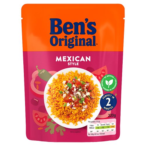 Bens Original Mexican Style Microwave Rice 220g pack shot