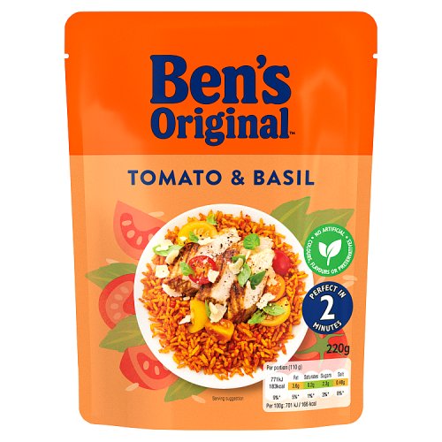 Bens Original RTH Rice Tomato & Basil 220g pack shot