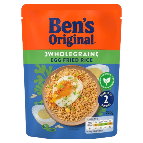 Bens Original RTH Wholegrain Rice Egg Fried Rice 220g pack shot