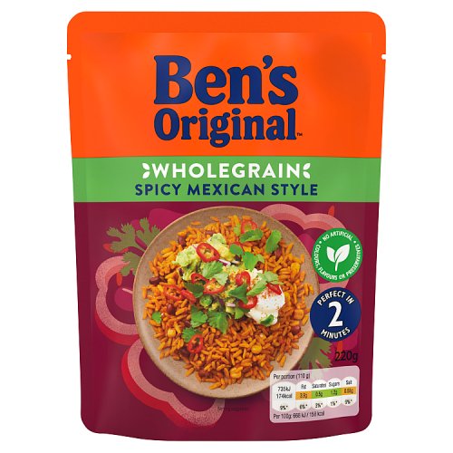Bens Original RTH Wholegrain Rice Spicy Mexican 220g pack shot