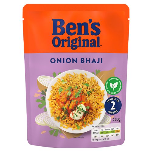 Bens Original RTH Rice Onion Bhaji 220g pack shot