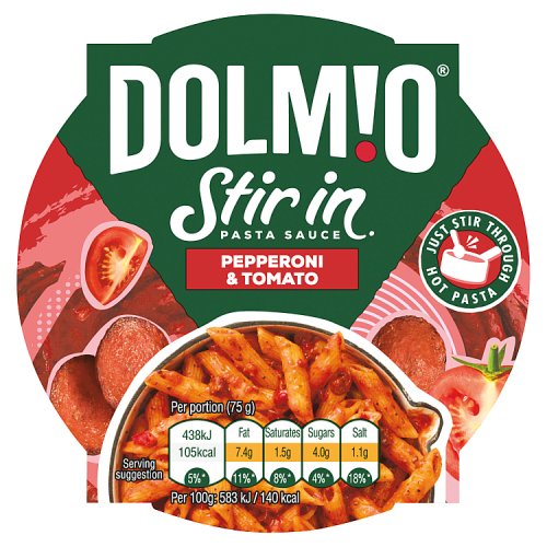 Dolmio Stir in Pasta Sauce Pepperoni & Tomato 150g pack shot