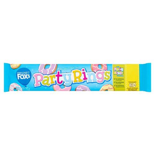 Foxs Party Iced Rings PM £1.29 125g pack shot