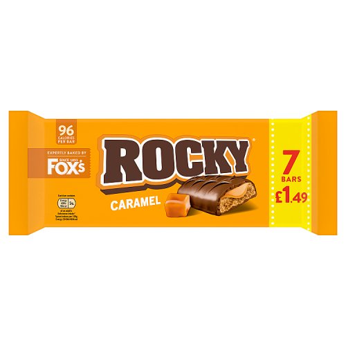 Foxs Rocky Caramel 7pk (7 x 19g) PM £1.49 133g pack shot