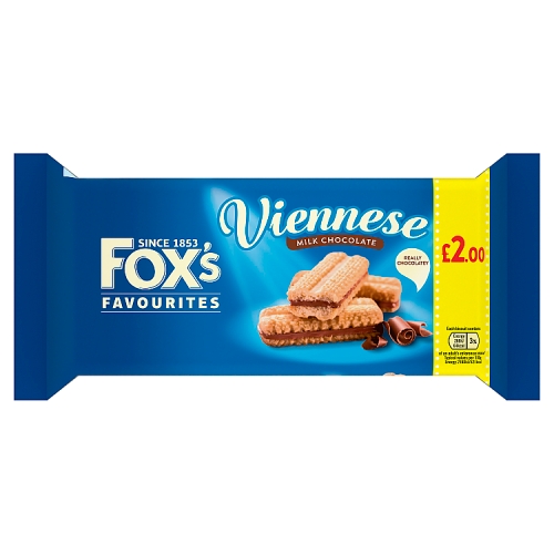Foxs Viennese Chocolate Sandwich 120g PMP pack shot