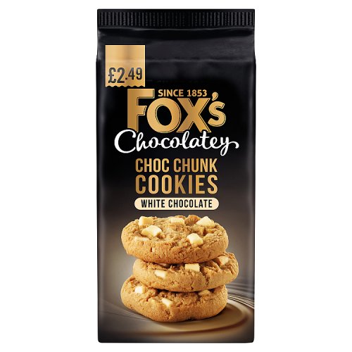Foxs Cookies White Chocolate PM £2.49 180g pack shot