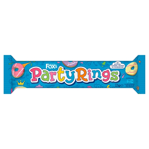 Foxs Party Rings 125g pack shot