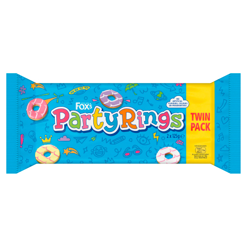 Foxs Party Rings Twin Pack 250g pack shot