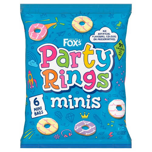 Foxs Party Ring Minis 6pk (6 x 21g) pack shot