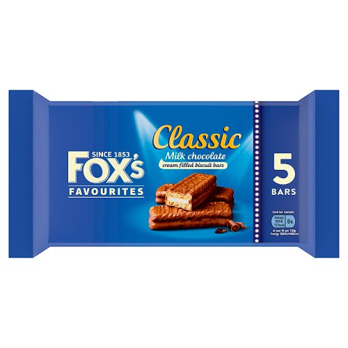 Foxs Classic Milk Choc Biscuit 5pk (5 x 25g) pack shot