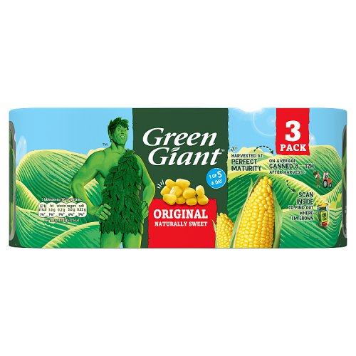 Green Giant Original Corn 3pk (3 x 198g) pack shot