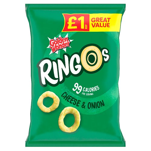 Golden Wonder Ringos Cheese & Onion PM £1 40g pack shot