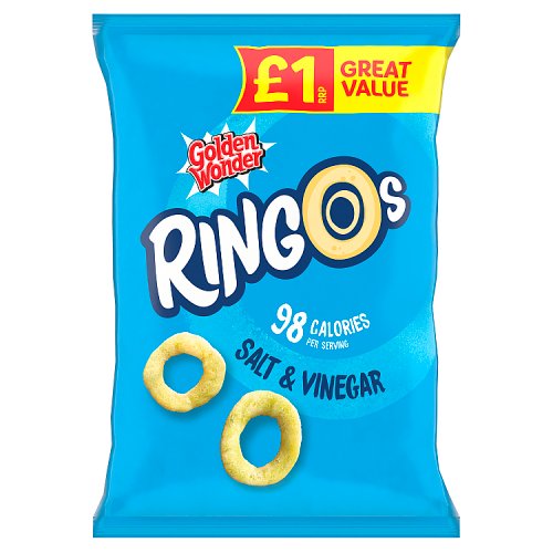 Golden Wonder Ringos Salt & Vinegar PM £1 40g pack shot