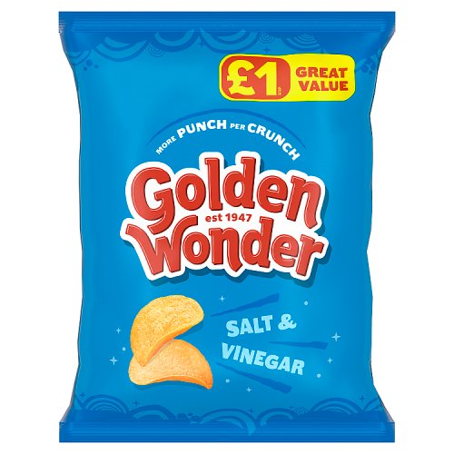 Golden Wonder Crisps Salt & Vinegar PM £1 57g pack shot