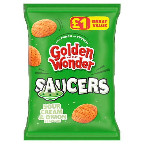Golden Wonder Saucers Sour Cream PM £1 40g pack shot