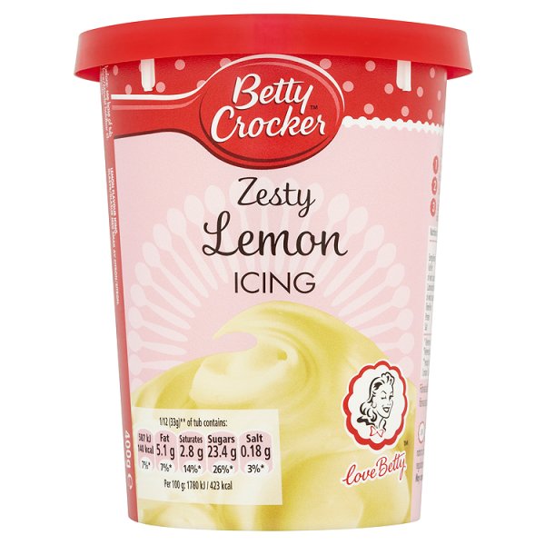 Betty Crocker Zesty Lemon Icing 400g pack shot