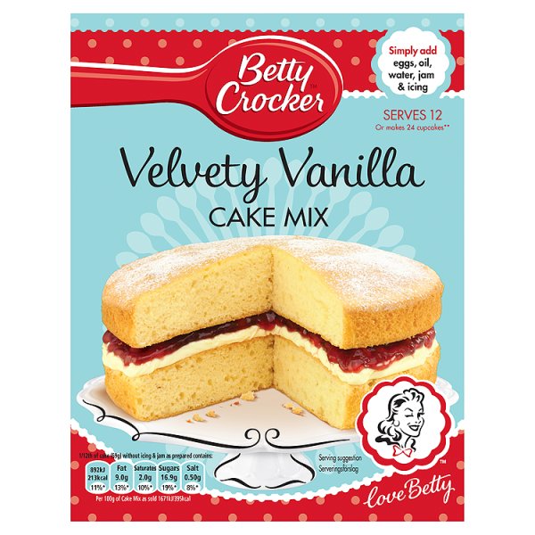Betty Crocker Velvety Vanilla Cake Mix 425g pack shot