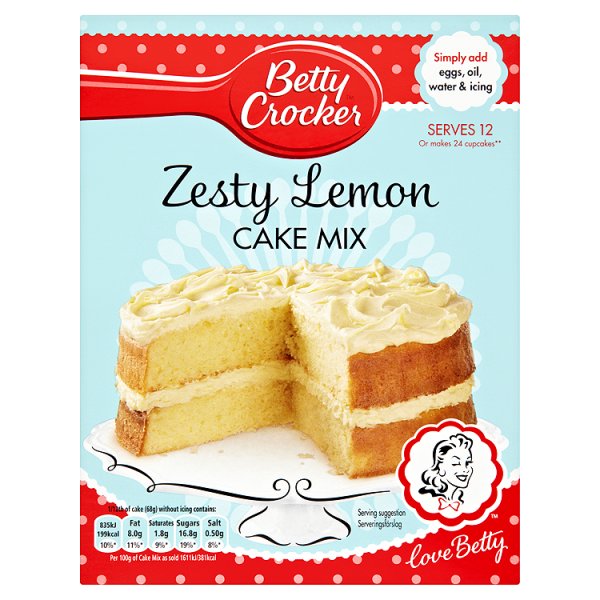 Betty Crocker Zesty Lemon Cake Mix 425g pack shot