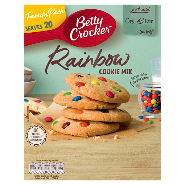 Betty Crocker Rainbow Cookie Mix 20s (20 x 24.75g) 495g pack shot