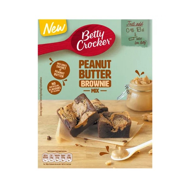 Betty Crocker Peanut Butter Brownie Mix 350g pack shot