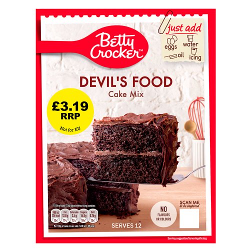 Betty Crocker Devils Food Cake PM £3.19 425g pack shot