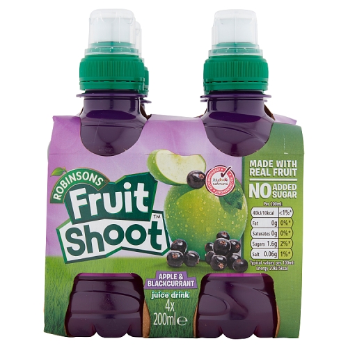 Robinsons Fruit Shoot Apple & Blackcurrant NAS 4pk (4 x 200ml) pack shot
