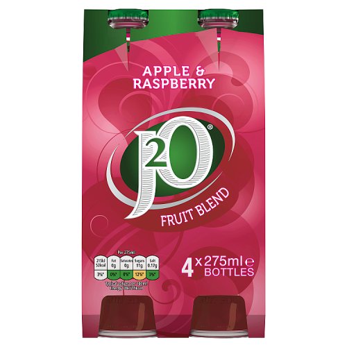 J2O Apple & Rasberry Glass 4pk (4 x 275ml) pack shot