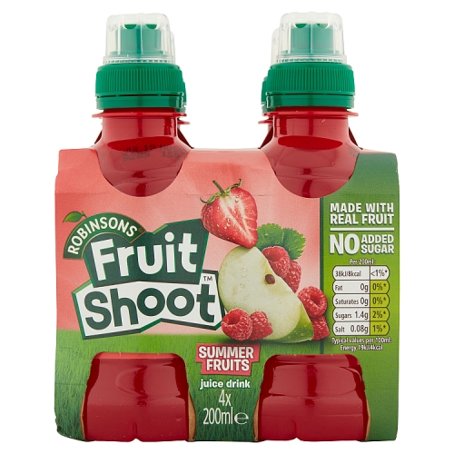 Robinsons Fruit Shoot Summer Fruits 4pk (4 x 200ml) pack shot