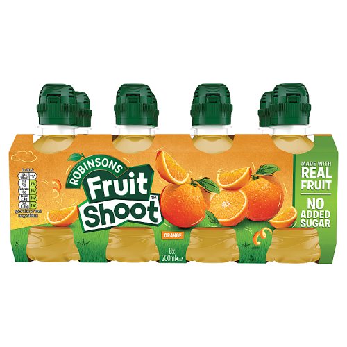 Robinsons Fruit Shoot Orange NAS 8pk (8 x 200ml) pack shot