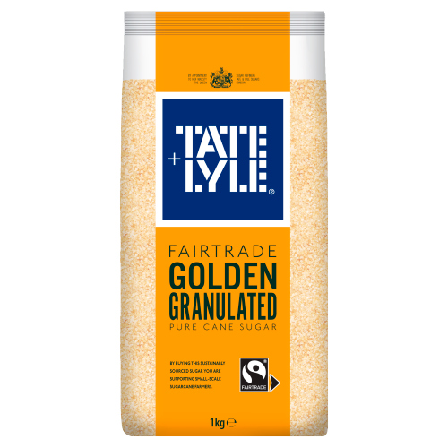 Tate & Lyle Fairtrade Golden Granulated Sugar 1kg pack shot