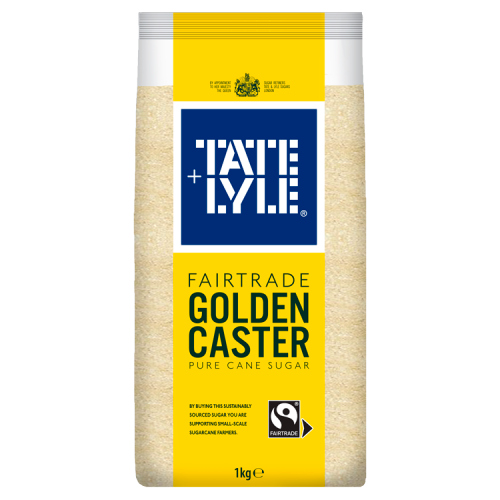 Tate & Lyle Fairtrade Golden Caster Sugar 1kg pack shot