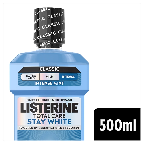 Listerine Stay White Mouthwash 500ml pack shot