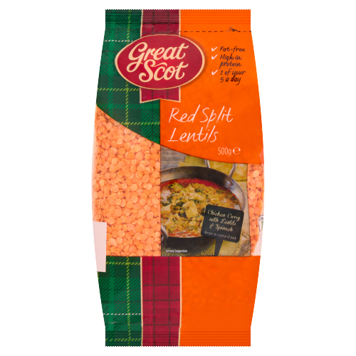 Gt Scot Red Split Lentils 500g pack shot