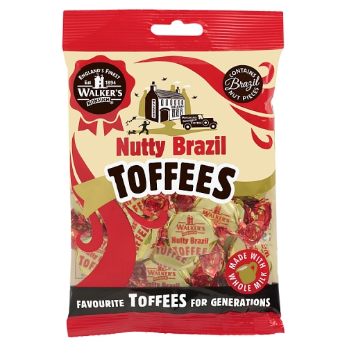Walkers Nonsuch Nutty Brazil Toffees Bag 150g pack shot