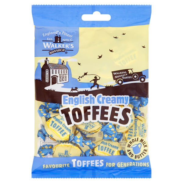 Walkers Nonsuch English Cream Toffees Bag 150g pack shot