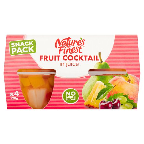 Natures Finest Fruit Cocktail In Juice 4 x 120g pack shot