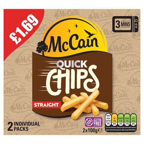 McCain 2pk Quick Chips 200g PM £1.69 pack shot