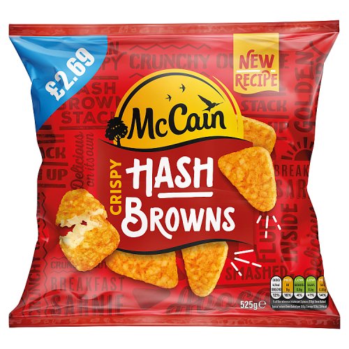 McCain Crispy & Golden Hash Browns 525g PM £2.69 pack shot