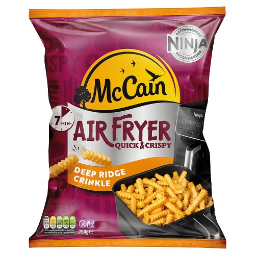 McCain Air Fryer Deep Ridge Crinkle Cut Chips 750g pack shot