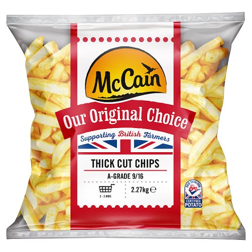 McCain Thick Cut Chips 2.27kg pack shot