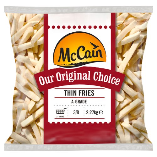 McCain Thin Straight Cut Chips 2.27kg pack shot