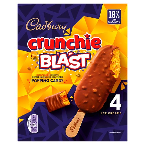 Cadbury Crunchie Blast Stick 4pk pack shot