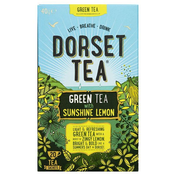 Dorset Tea Green Tea & Sunshine Lemon Tea 20s pack shot