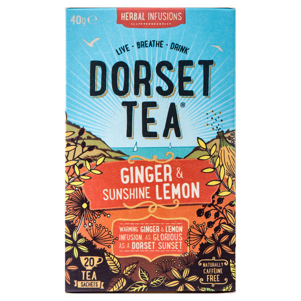 Dorset Tea Ginger & Sunshine Lemon Tea Bags 20s pack shot