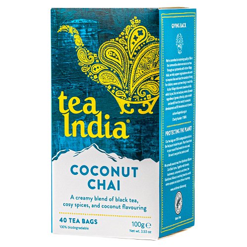 Tea India Coconut Chai Tea Bags 40s pack shot