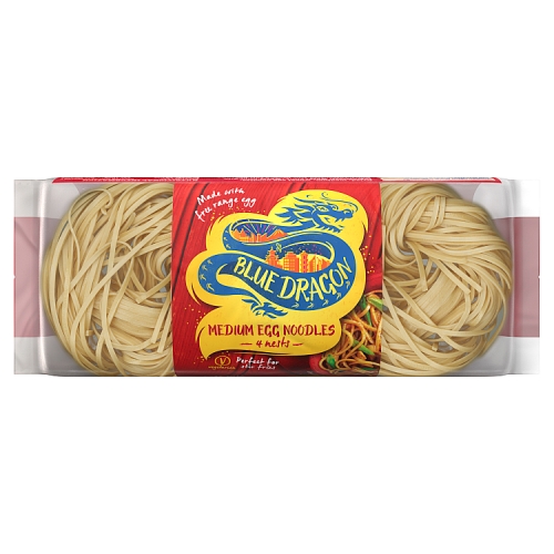 Blue Dragon Medium Egg Noodles Nests 4pk (4 x 62.5g) pack shot