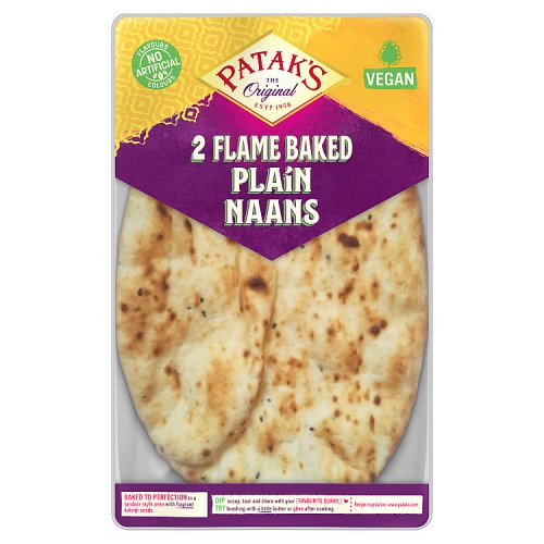 Pataks Plain Naan 2s 220g pack shot