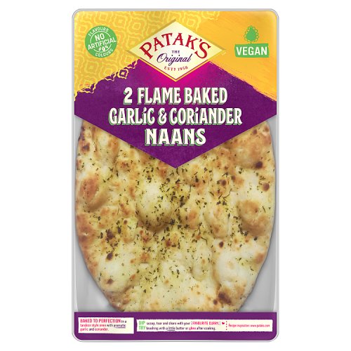 Pataks Garlic & Coriander Naan 2s 220g pack shot